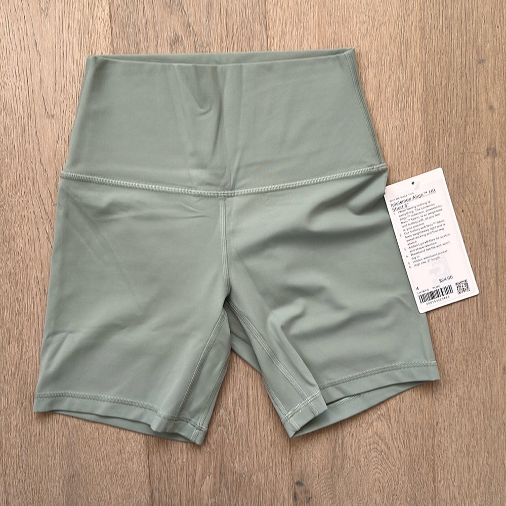 NWT align short 6" palm court size 4 lululemon